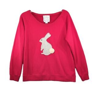 Peter Jensen Bunny Sweatshirt Red Medium 3D Rabbit Carrie Diaries CW TV